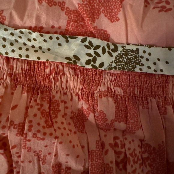 Twinkle by Wenlan Pink Orange Ruffle Tiered Midi Dress Sz 6 - Picture 4 of 5